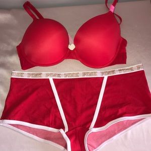 NWT 36C PINK BRA & PANTY BUNDLE